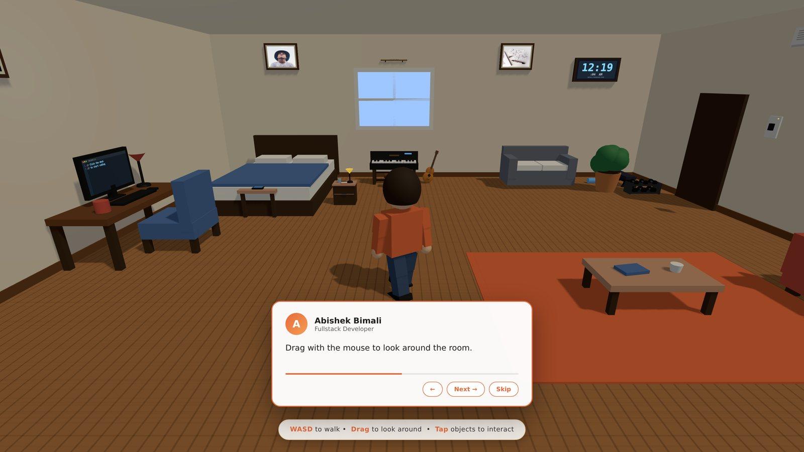 Abishek Bimali, Interactive 3D portfolio