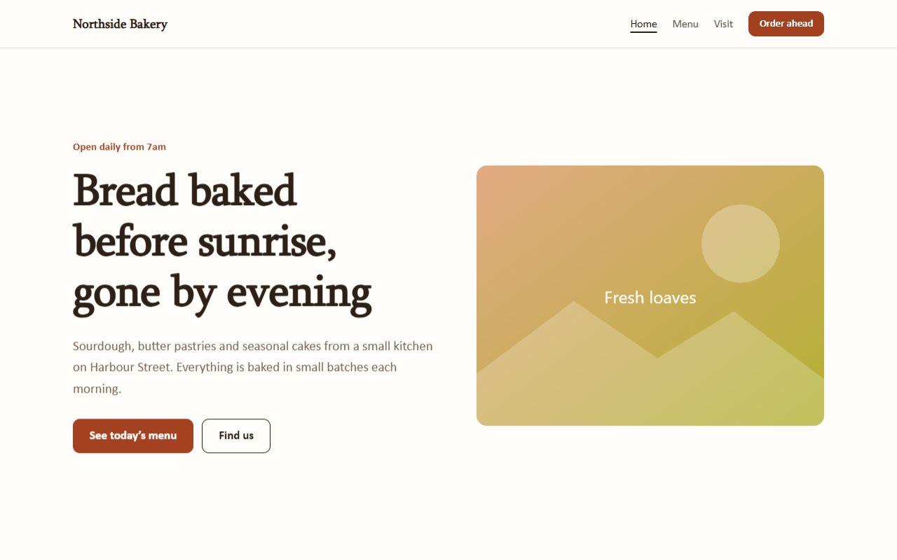 Local business website template home page