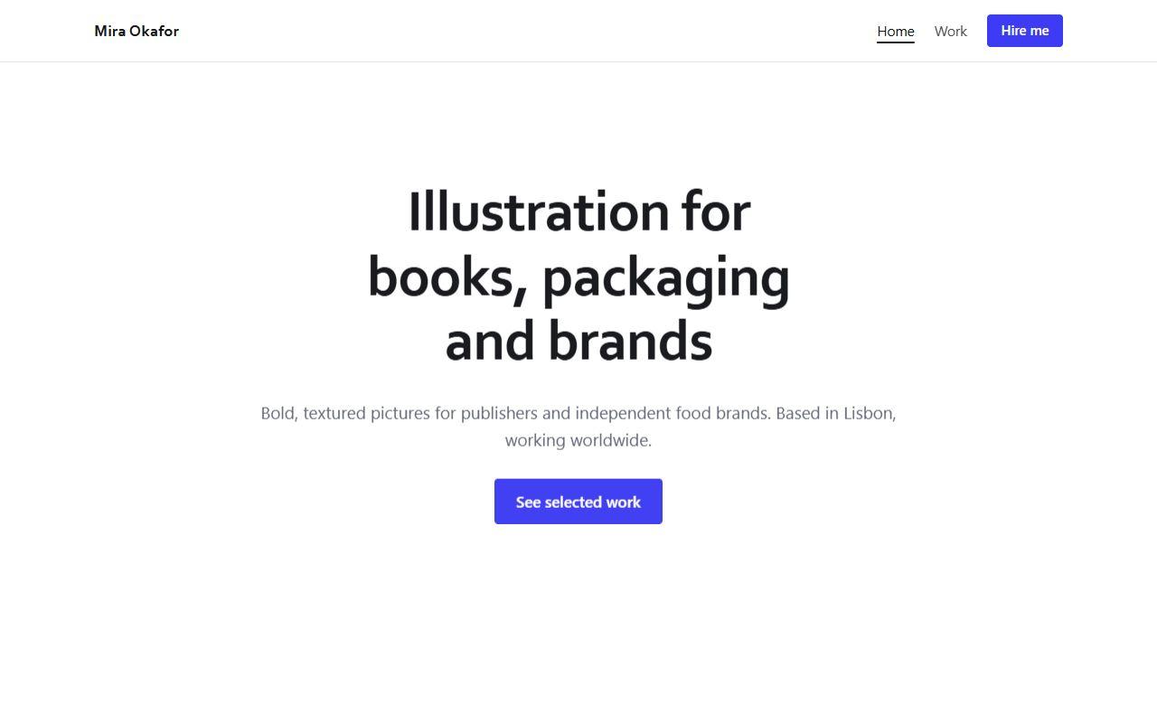 Portfolio website template home page